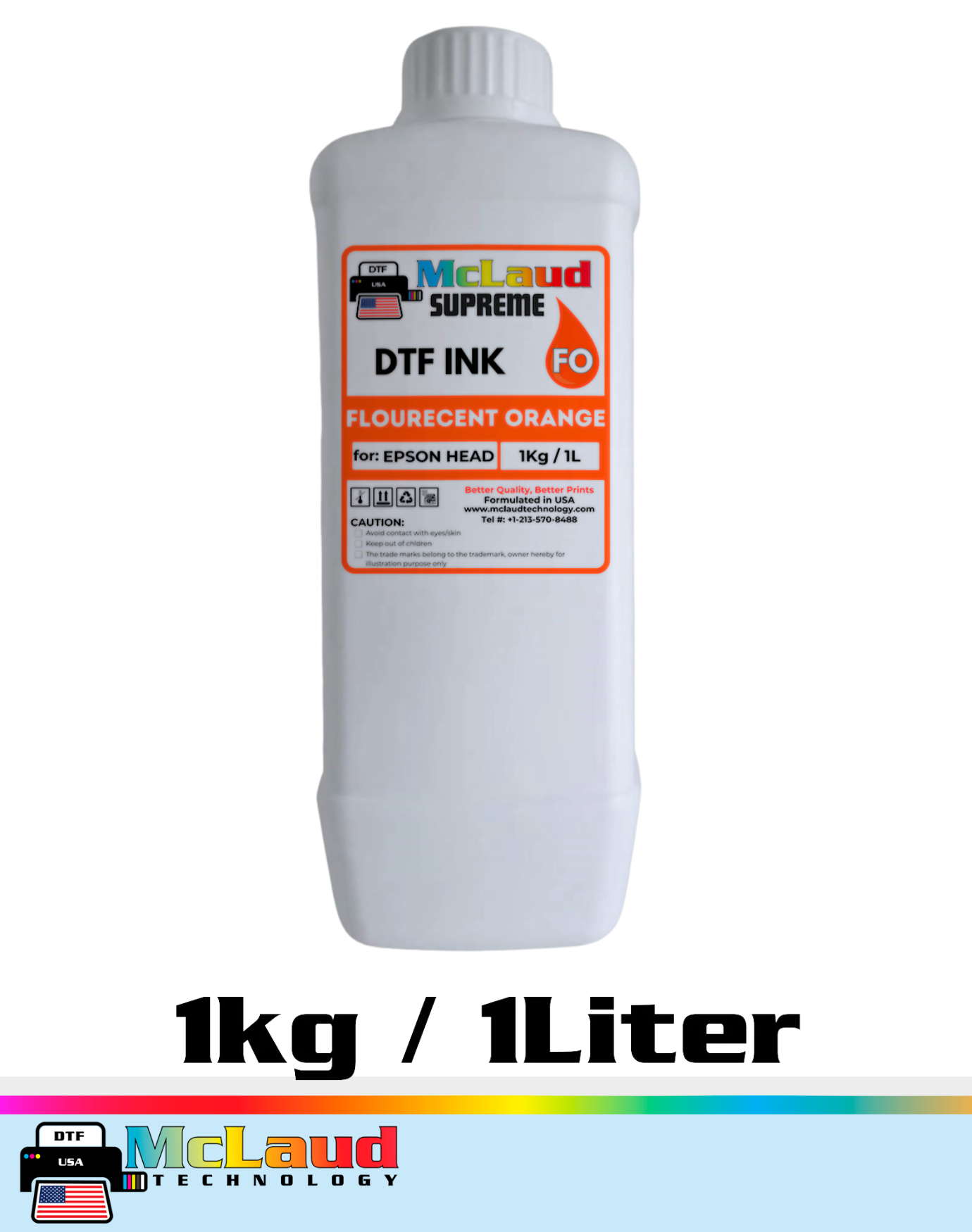 McLaud Supreme DTF Ink, New Formulation for NR-No Residue and LR-Low Residue Ink