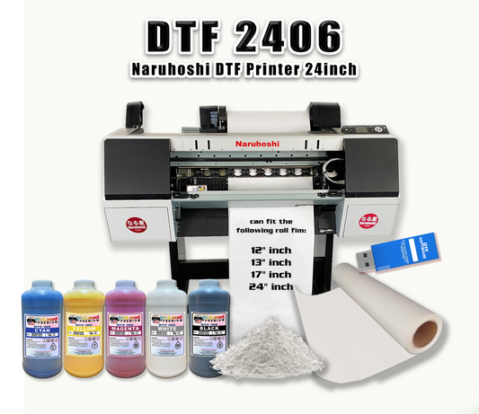 Naruhoshi DTF2406 Printer, 24" Wide – Ready to Print Bundle Package