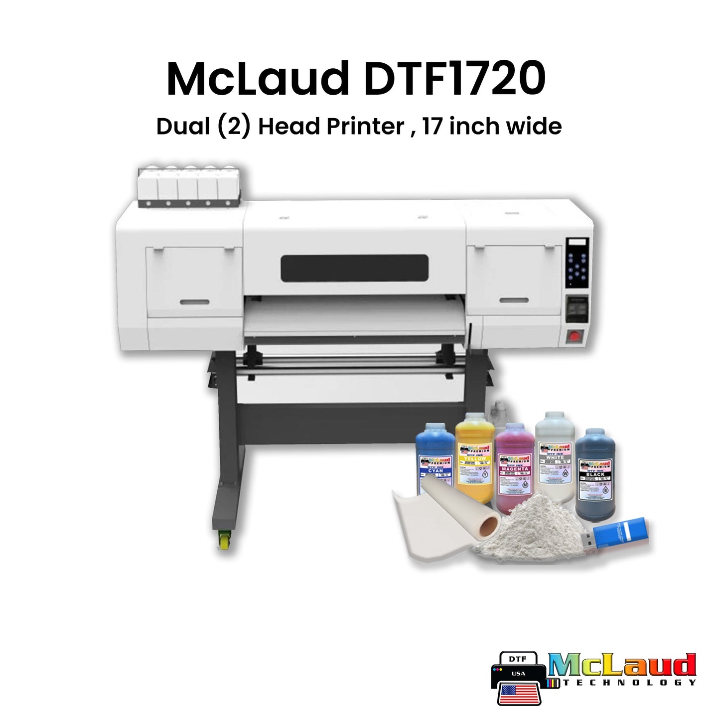 McLaud DTF1720 Dual (2) Head Printer , 17 inch wide print