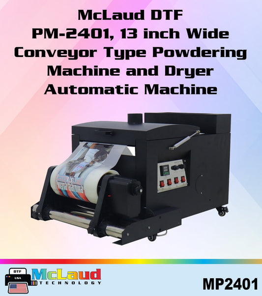 McLaud PM1301, 13" Wide Powdering Machine and Dryer, Automatic Operation