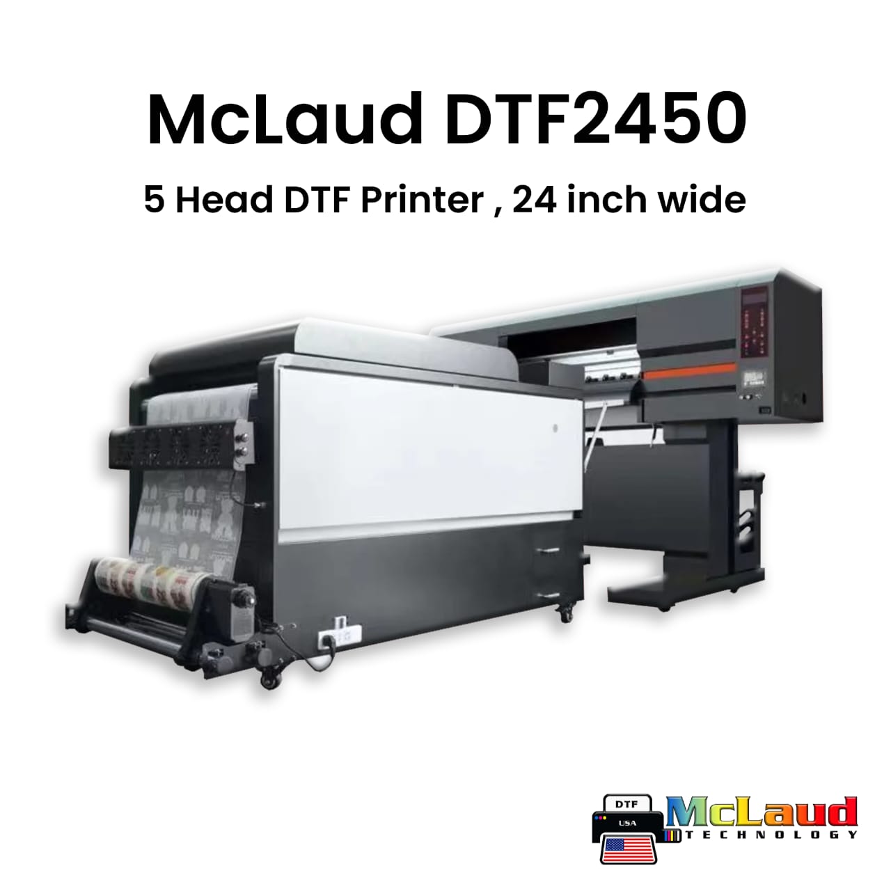 McLaud DTF2450 5-Head DTF Printer , 24 inch wide print, Special Factory Price